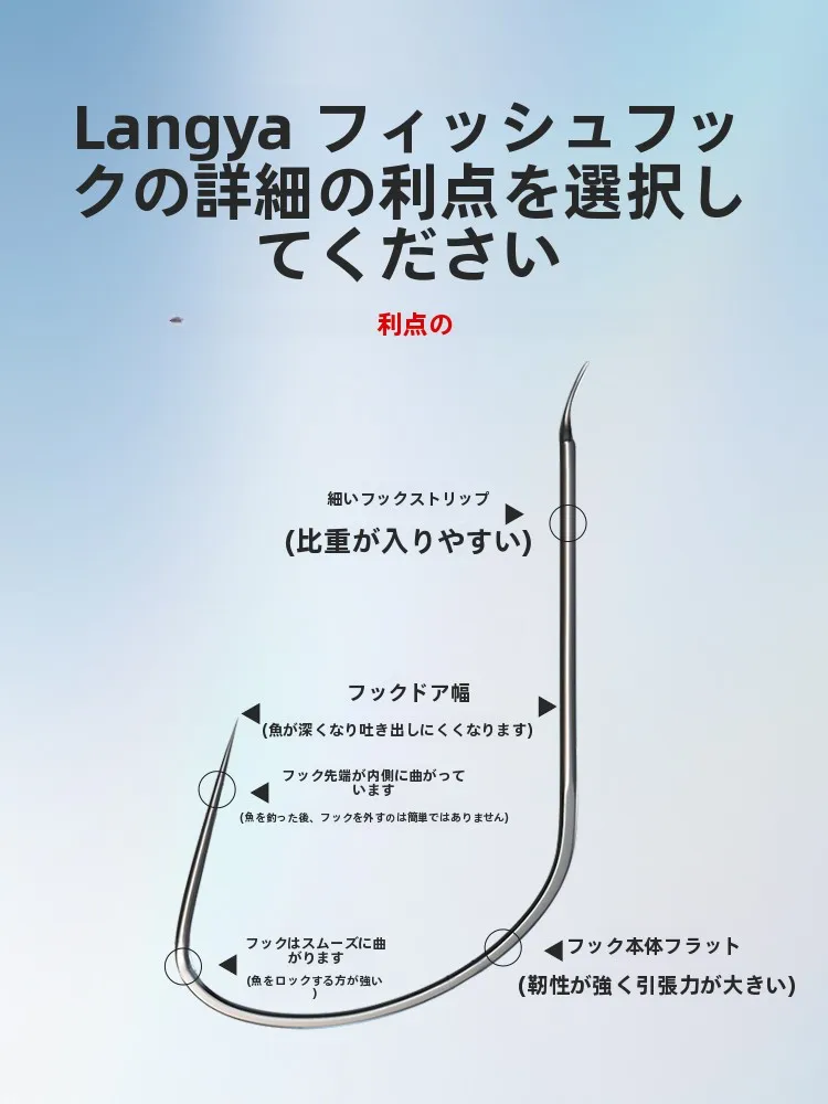 無倒刺 ワルファング釣り針：バス釣り向けの耐久性と安全性を実証する細針ブラックモデル