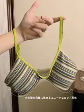 夏用カラーコンビネーションブラ【ノンワイヤー・U型シェルカップ・背中美ライン】