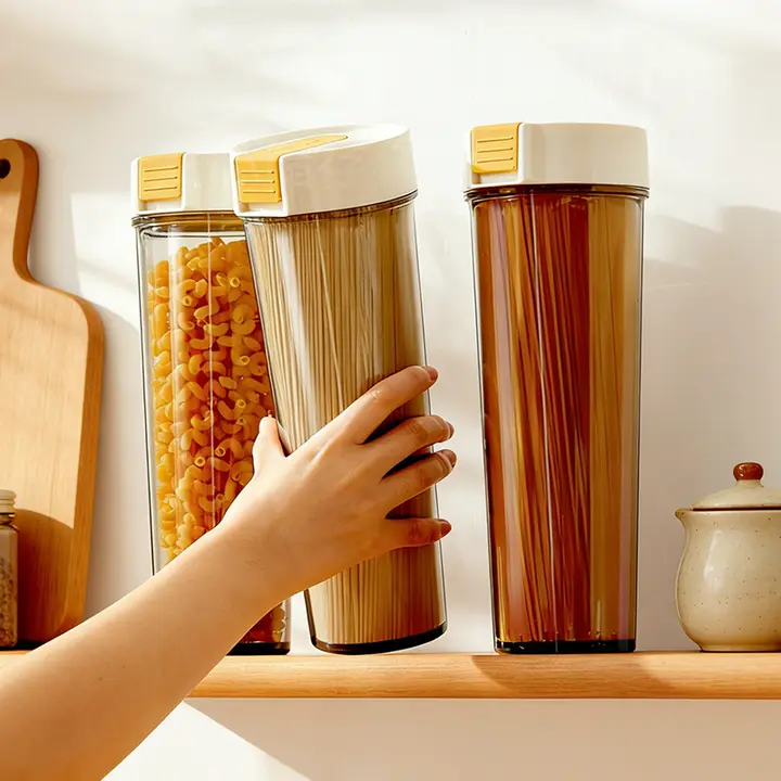 食品用密封保存容器【パスタや雑穀の収納に最適・キッチン用・おしゃれデザイン】