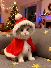 ペットのクリスマス服、猫と犬に共通の新年のマント