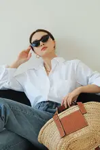 フィット白コットンシャツ【女性用・重ね着対応】
