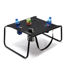 携帯便利なアウトドア折り畳みテーブル【カーボンスチール・600Dオックスフォード布・ビーチ・ピクニック・キャンプ用】