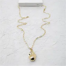 個性的なロングニットチェーンネックレス【不規則なペンダント・トレンディデザイン】