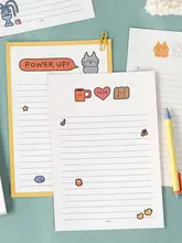 かわいいドゥードゥルデザインのメモ帳【恋人へのメッセージ用・はがせるタイプ】
