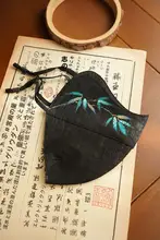 手描きシルクマスク【二重構造・桑の実絹・新中式・UVカット・大きめデザイン】