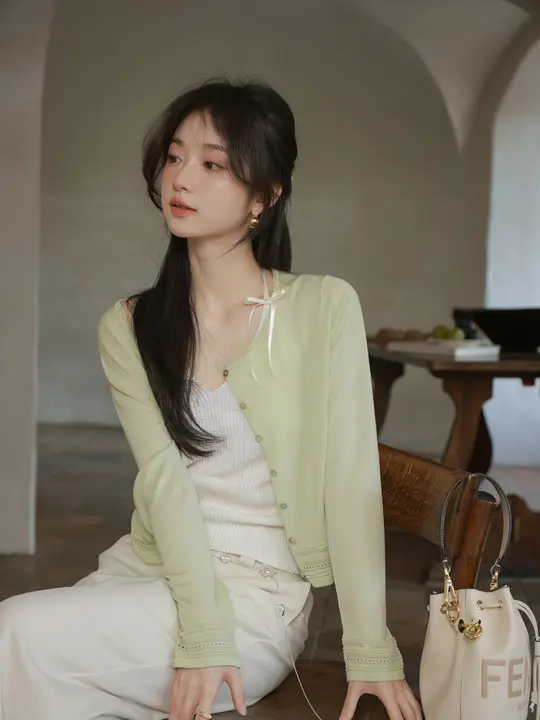 極上の柔らかさの天絲入りニットUVカーディガン【春夏用・カジュアル】