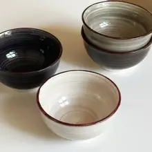 白桃先生の陶器製ご飯茶碗【インス風・北欧デザイン・ミニマルスタイル】