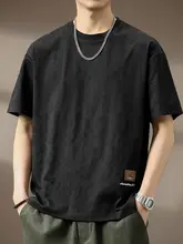 立体浮彫りデザインの男性用短袖Tシャツ【夏向け・ゆったりフィット・カジュアル】