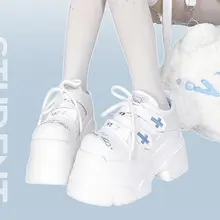 厚底スニーカー レディース プラットフォーム サブカル オタク系 ボリュームスニーカー 水色 甘辛MIX