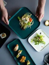 角形 陶器 プレート 家庭用 ステーキ デザート 朝食 西洋料理 食器