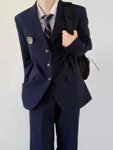 秋用カジュアル西装ジャケット【男女兼用・中長丈・学生用パンツ対応】（セットアップ対応）