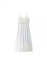 優雅なメッシュ切替のキャミソールワンピース【夏用・女性用】