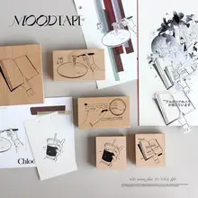 木製スタンプ ゴム印 オリジナルデザイン 可愛い 手帳デコ 文具 「moodtape.」