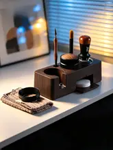 コーヒー粉圧縮ツール【白鹅绒・布製・圧縮ハンドル・収納用】（セットアップ対応）