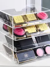 アクリル製引き出し付きメイクボックス【アイシャドウパレット・化粧品収納・ドレッサー用】