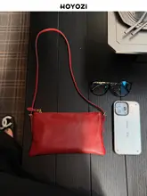 本革製スマートフォン用ショルダーバッグ【赤・レディース・ワンショルダー】
