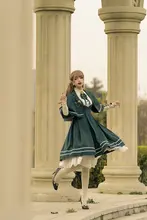 スポット英霊少女長袖ストライプ ドレス