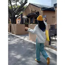 春夏用 ゆったりした薄色デニムパンツ【ハイウエスト・ストレート・ワイドレッグ・ロング】