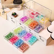 デスクトップ用の透明な引き出し式ビーズ収納ボックス【防塵・DIY用】