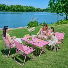 Urbanwave アウトドア折りたたみテーブル【持ち運び便利・ピクニック用・快適な椅子付き】（セットアップ対応）