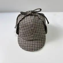 ファッションデザインのレオパード柄耳当て付きフライトキャップ【アウトドア用・調整可能】