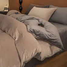 牛乳フランネルベビーベッド用4点セット【冬用・ダブルフェイス・フリースカバー・シーツ・毛布付き】