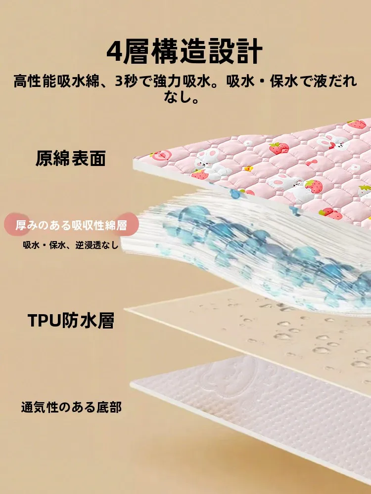 敷きマットレス おむつパッドは抗菌・通気性で赤ちゃんの肌に最適