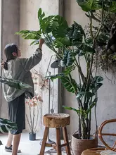 北欧風 大型人工観葉植物 モンステラ・バナナの木【ホテルロビー用・インテリア装飾】