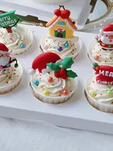 クリスマスケーキデコレーション 水晶の鹿 ソフトゴム サンタクロース ヘラジカ クリスマスツリー 雪だるま キャンディケイン プレゼントボックス パーツ