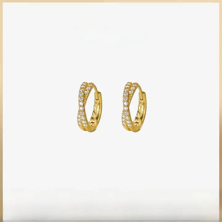 洗練されたデザイン！S925シルバー製の交差二重ライン輝きイヤリング【エレガント・高級感】