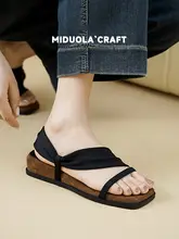 羊皮製 フレンチスタイルの美しいビーチサンダル【厚底・夏用・大人用】