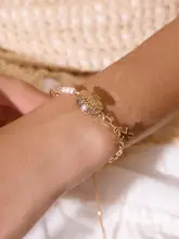 海洋ブレスレット 休暇向け スタイル ゴールド シェル パール デザイン