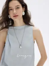 アートツイストショルダーストラップリネンタンクトップワンピース