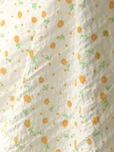 小花ドット柄ポリエステル生地【ハンドメイド用・衣装やスカーフに最適】