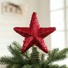 クリスマスツリー用装飾 星型トップパーツ【五角星・粘着粉仕様】