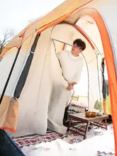 大空間の二室一リビング仕様！ポータブル折りたたみテント【二重構造・防晒・防雨】