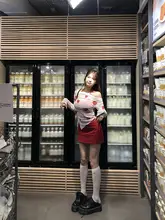 華やかな赤のAラインスカート【夏用・ローウエスト・体型カバー】（セットアップ対応）