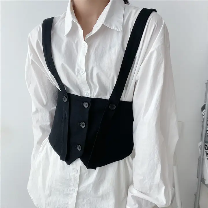 ブラック レディースサスペンダーベルト【ストリートファッション・ウエストベルト・ドレスやシャツに最適】