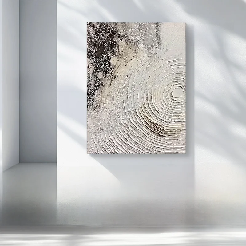 手描きオリジナル油絵アートパネル：抽象デザインの高級感ある壁装飾