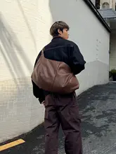 レトロデザインのショルダーサブトートバッグ【ユニセックス・通勤用・ダンゴ型】