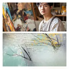 手描き油絵 花開く財を集めるアートテクスチャー【軽奢ホテルインテリア デザイン推奨】
