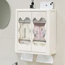 壁掛け式トイレットペーパーホルダー【穴あけ不要・防水・収納ボックスタイプ】