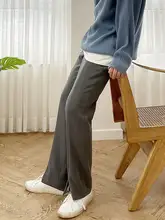 スタイリッシュなブラックスラックス【韓国風・ストレート・ゆったりシルエット・カジュアル】（セットアップ対応）