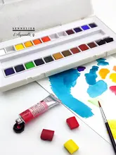 Sennelier 固体水彩絵具 アーティスト用ハニーウォーターカラー 24色/36色携帯セット