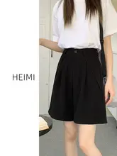 グレーのスーツショートパンツ【夏用・薄手・ワイドレッグ・フィット】（セットアップ対応）