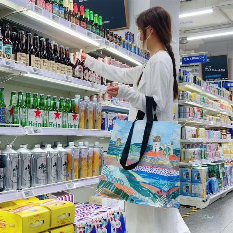 大型エコショッピングバッグ【旅行・ビーチ・キャンプ用・収納便利】