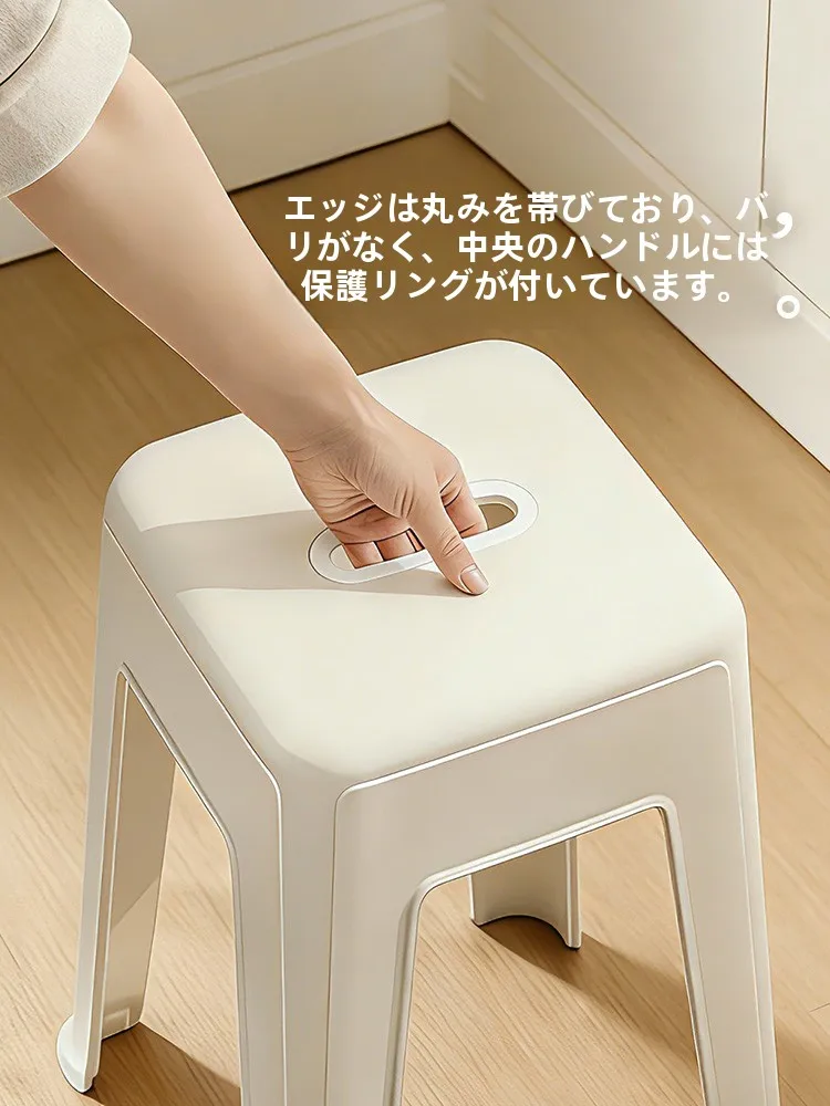 プラスチックスツール D-2130：6個入りパックで家庭用リビング・ダイニングに最適な滑り止め厚手スツール