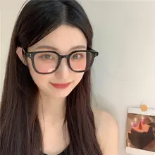メイクアップ効果！ブラックフレームグラデーションのチーク眼鏡【素顔とおしゃれを両立】