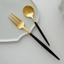 カトラリーセット GOA ナイフ フォーク スプーン 箸 ステンレス ポルトガル製 正規品 ブラックゴールド「Cutipol」