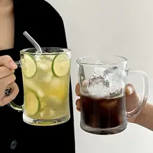 ガラス製の水杯 大容量 夏の冷たい飲み物用 アイスアメリカーノ用 フルーツティー用